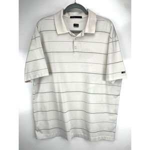 Nike Tiger Woods Collection Golf Polo Size XL Cream Stripe 320355-100
